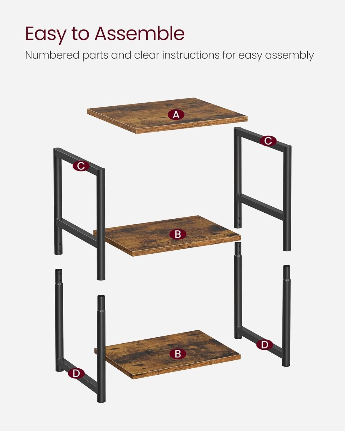Side Table, Small End Table, Tall Nightstand for Living Room, Bedroom, Office...