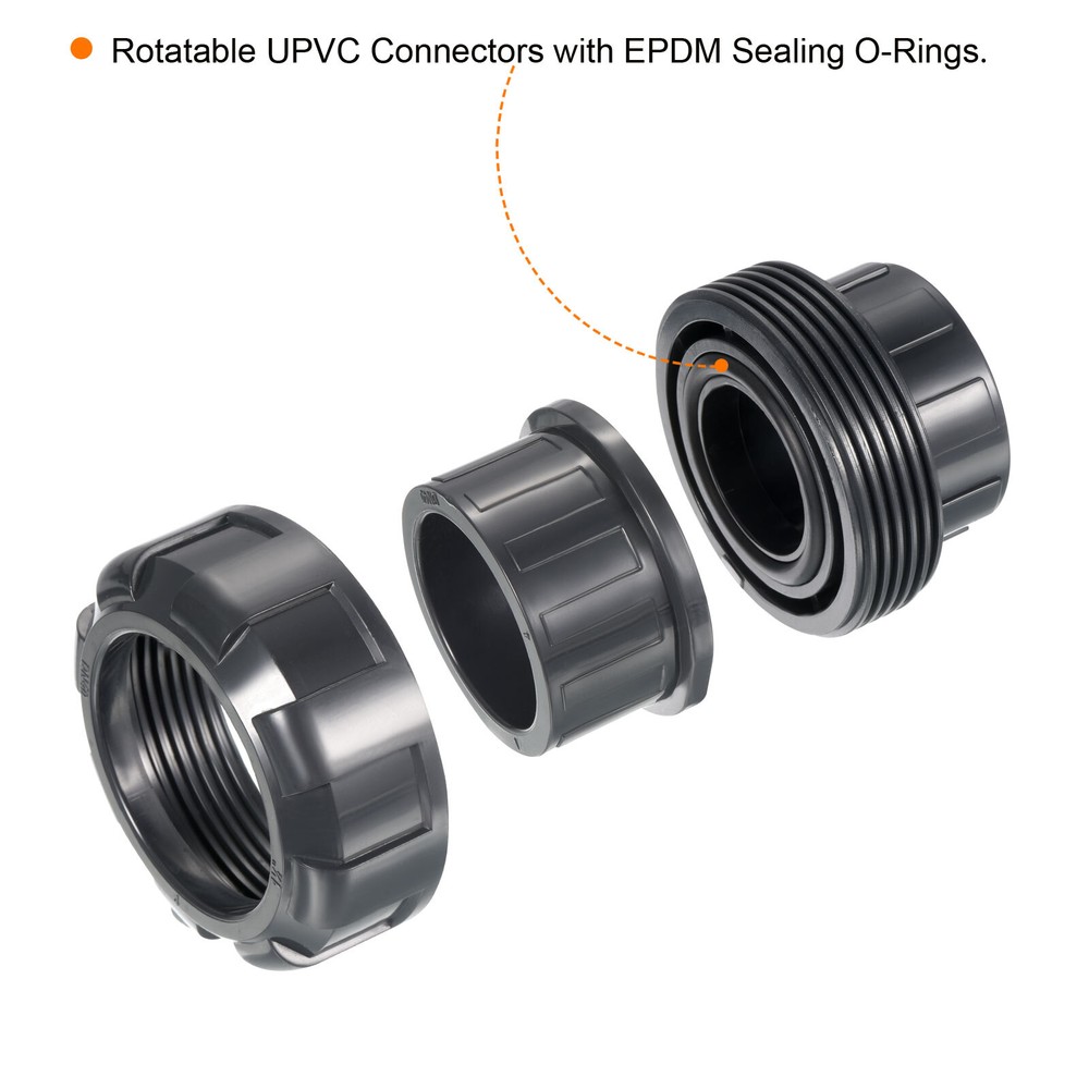 UPVC Pipe Fitting 1-1/2" Program Socket 80 Straight Attachment Grey