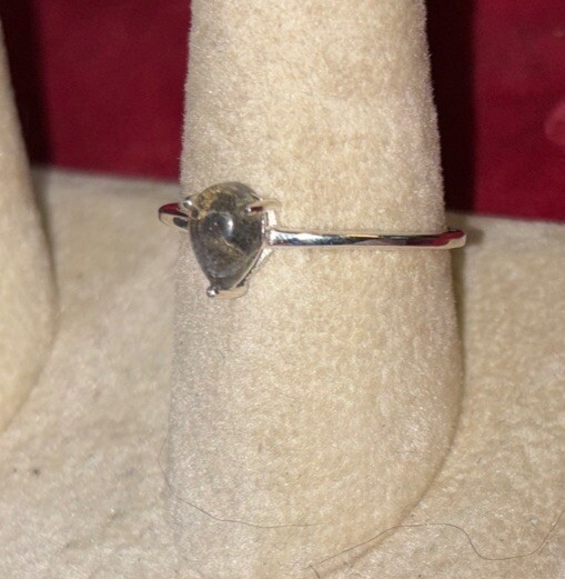 sterling silver stackable ring Size 6 Labradorite