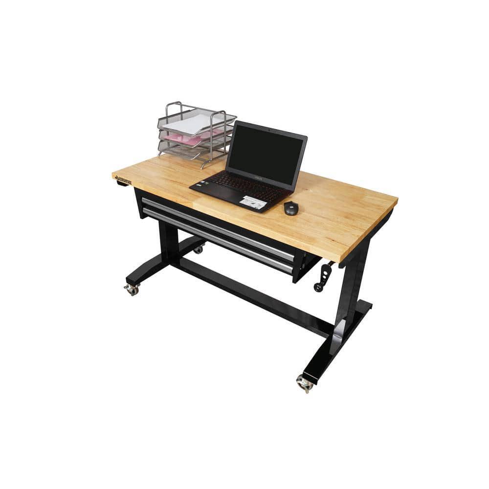 Husky Workbench Tool Storage 46 in. W Adjustable Height Worktable with 2-Drawers