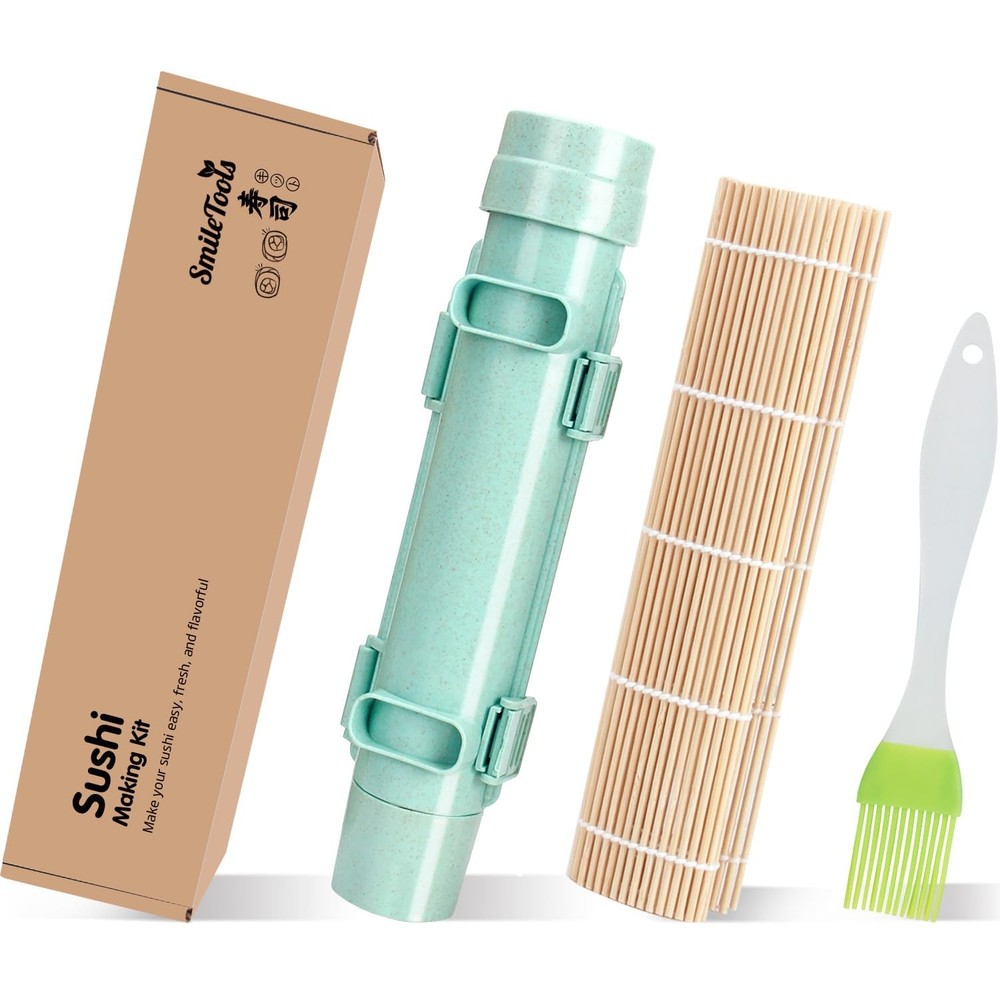 SmileTools Sushi Making Kit, Roller, Bazooka, Medium, Green