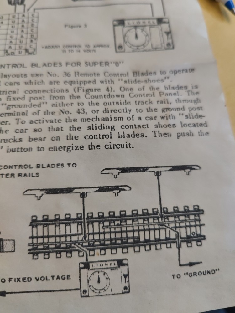 Lionel 413 Countdown Control Panel Instruction Sheet Dated 9-62 Original Post
