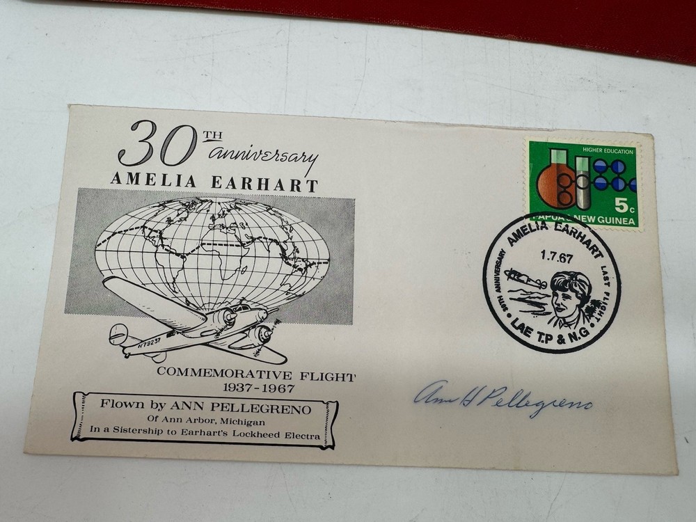 Scott American Album for United States Stamps W/Stamps Amelia Earhart, SIGNED