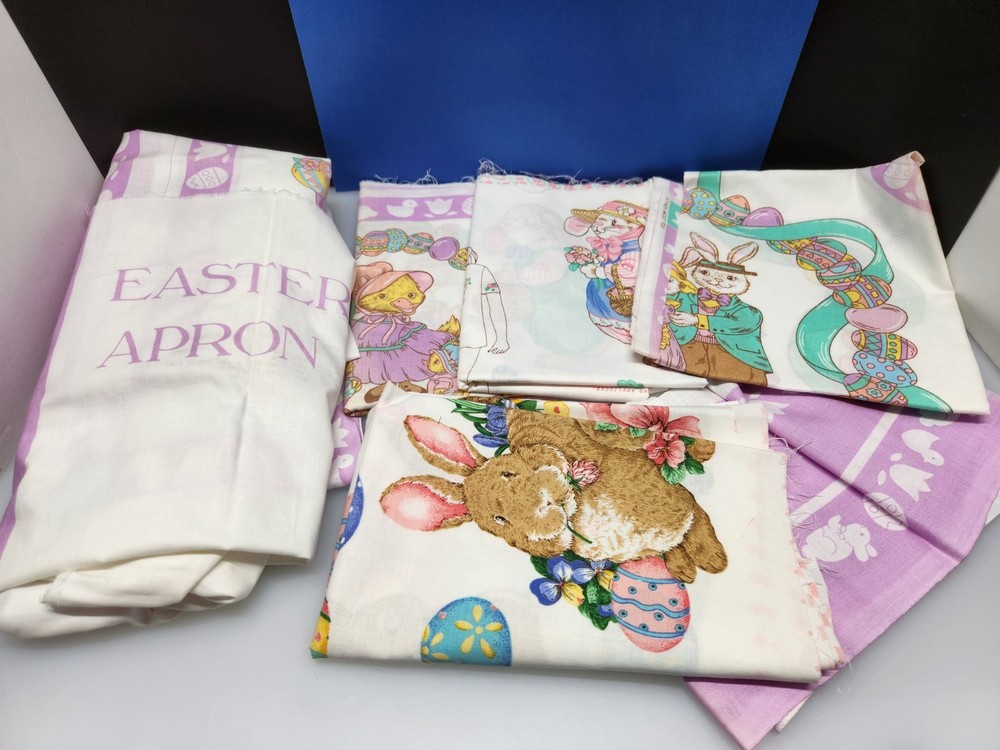 Vintage Sewing Easter Appliques Apron Fabric