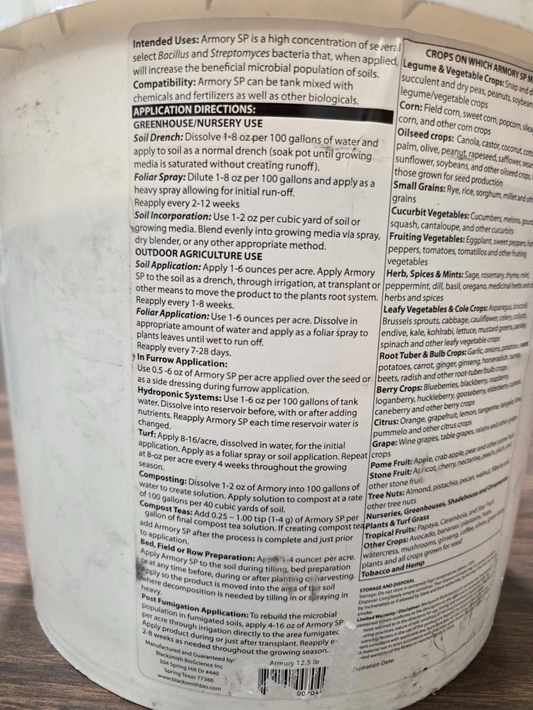Blacksmith Bioscience Armory Beneficial Bacillus Blend 10lb