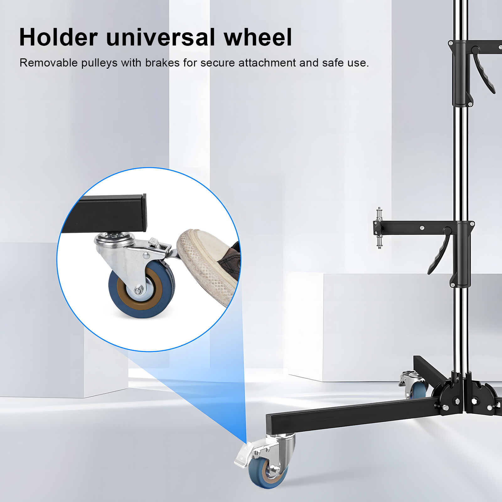 Selens 8ft Wheeled Heavy Duty Light Stand Tripod Studio Photography Pistol Grip