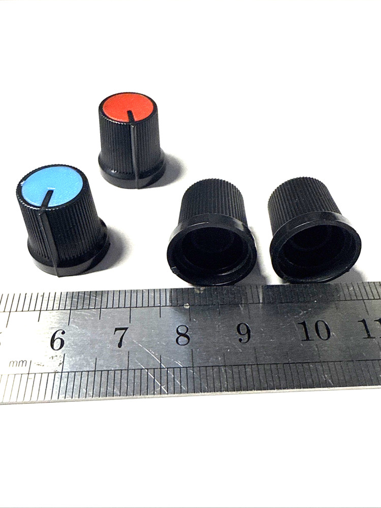 set of 2 knobs OD = 15 mm for push it in 6 mm shaft 0.25 inch with pointer