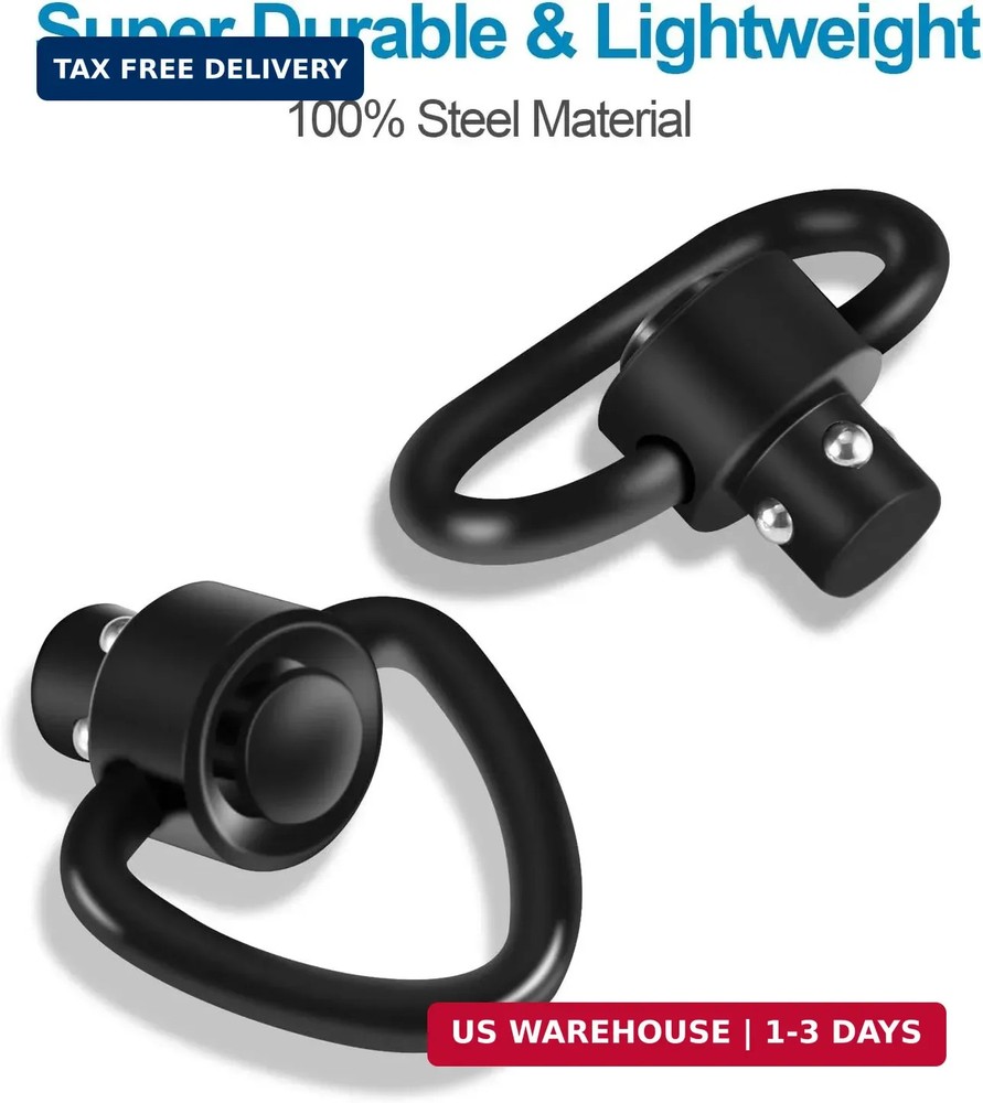 4 Pack QD Sling Swivels, Quick-Disconnect Push Button for Two Point and Traditio