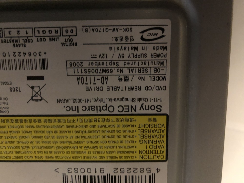 (2) DVD/CD rewritable drives ad-7170oa includes ribbon cable
