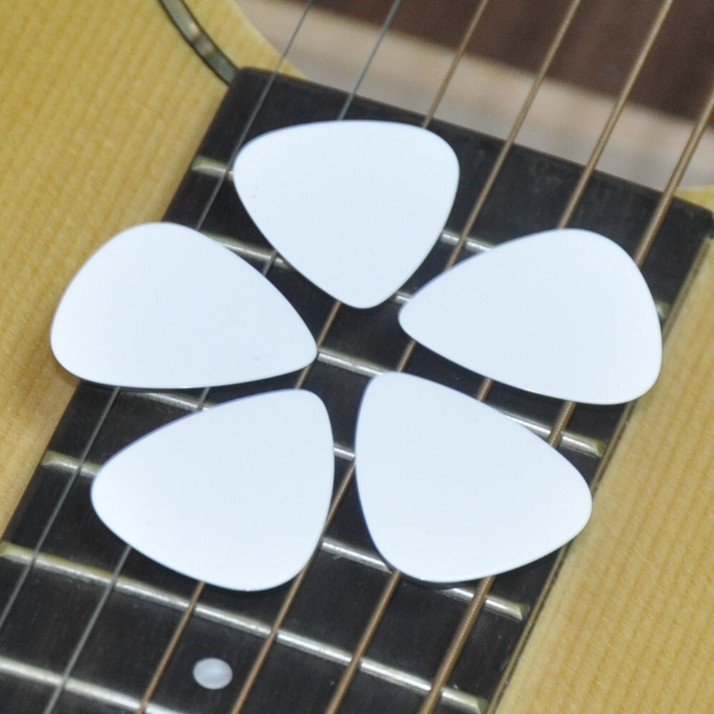 Lots of 100pcs 0.46mm Thin Celluloid Blank Guitar Picks Plectrums Solid White