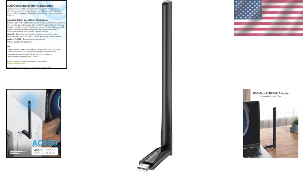 Long Range 5dBi WiFi Antenna Adapter for Linux & Windows