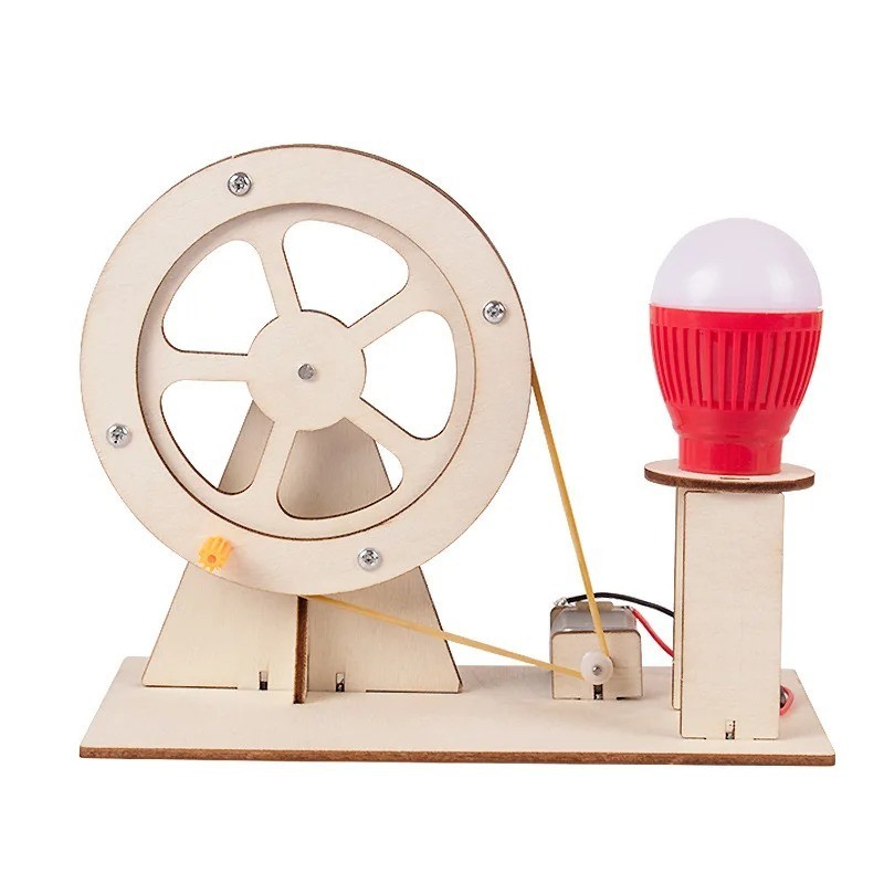 DIY Hand Crank Generator Model Kit Student Physics Experiments Educational Toy