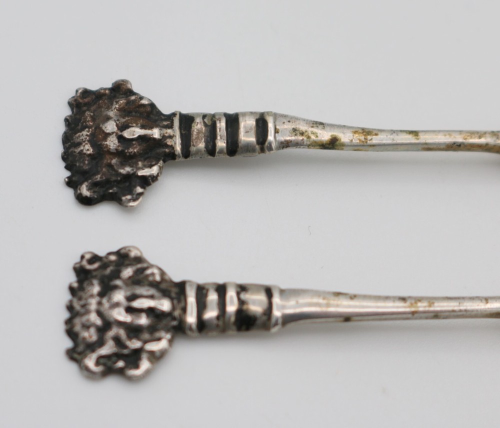 Set of 2 Small 800 Silver Salt Spoons