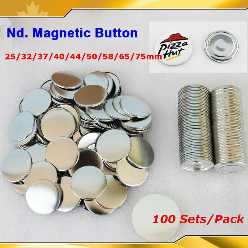 Various Sizes 100 Set/Pack DIY Magnetic Button Badge Parts For Button Maker