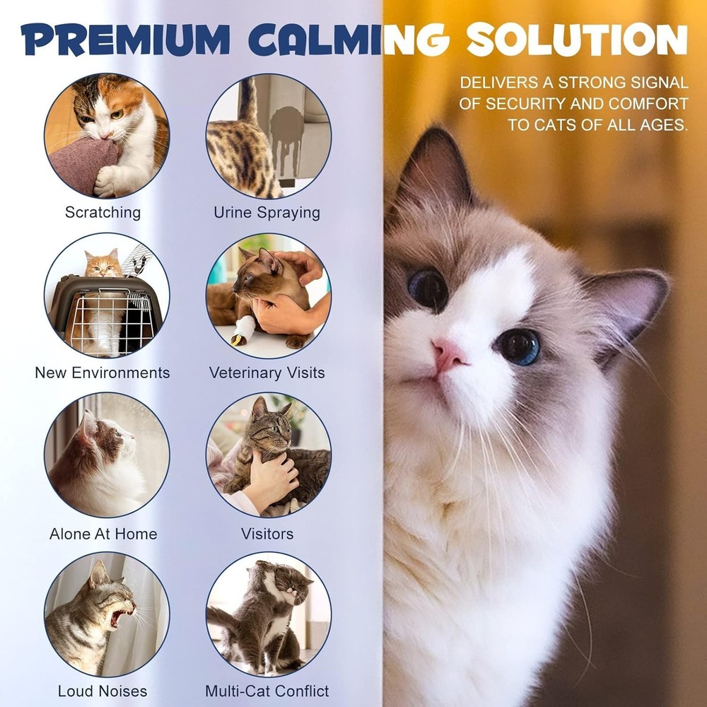 Cat Diffuser for Cat Anxiety Relief, Cat Pheromones Calmi