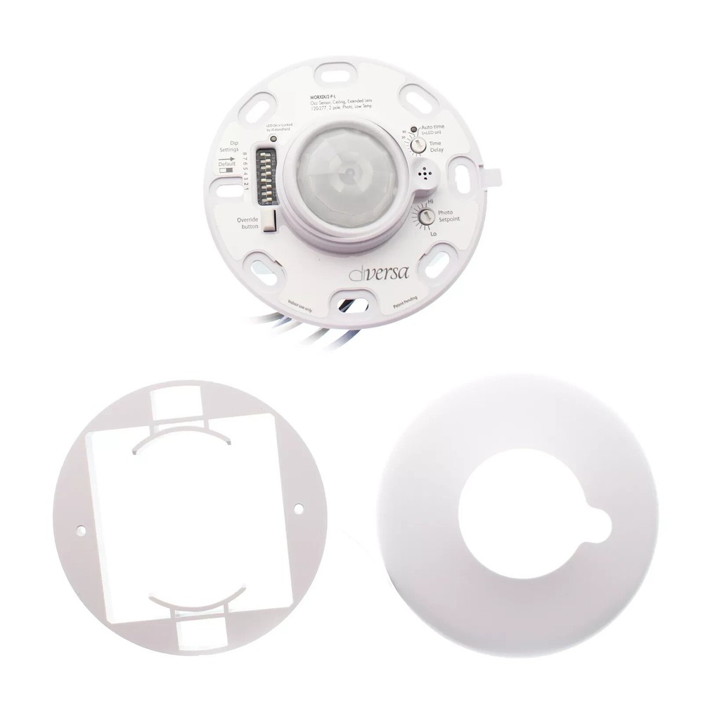 DIVERSA WORXDU2-P-L DUAL-TECH LOW-TEMPERATURE OCCUPANCY SENSOR, 120/277V, WHITE