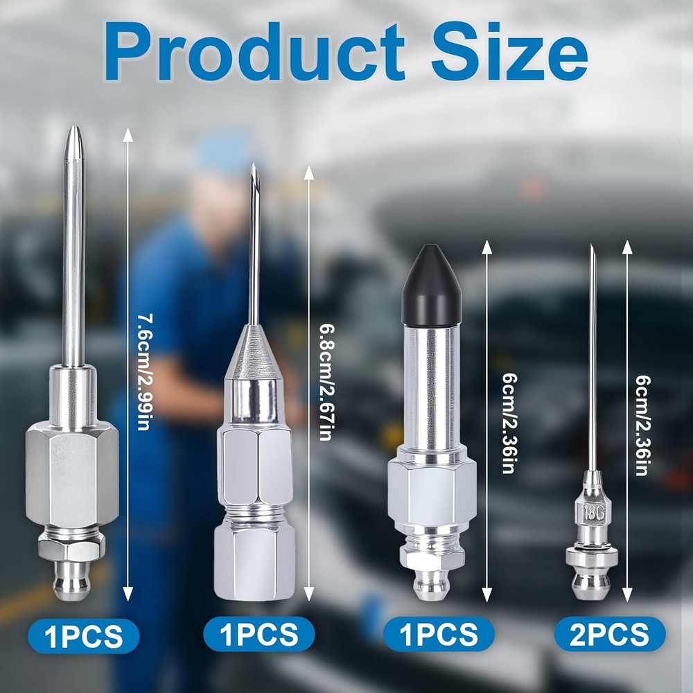 Grease Needle Dispenser Set 5PCS Rubber Coupler