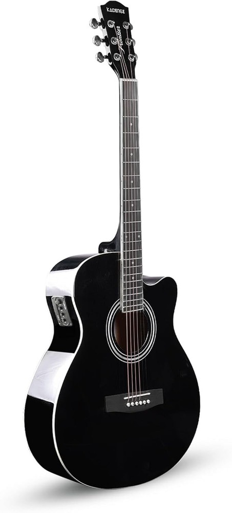 Frontier Series Black EQ Acoustic Electric Guitar Bundle