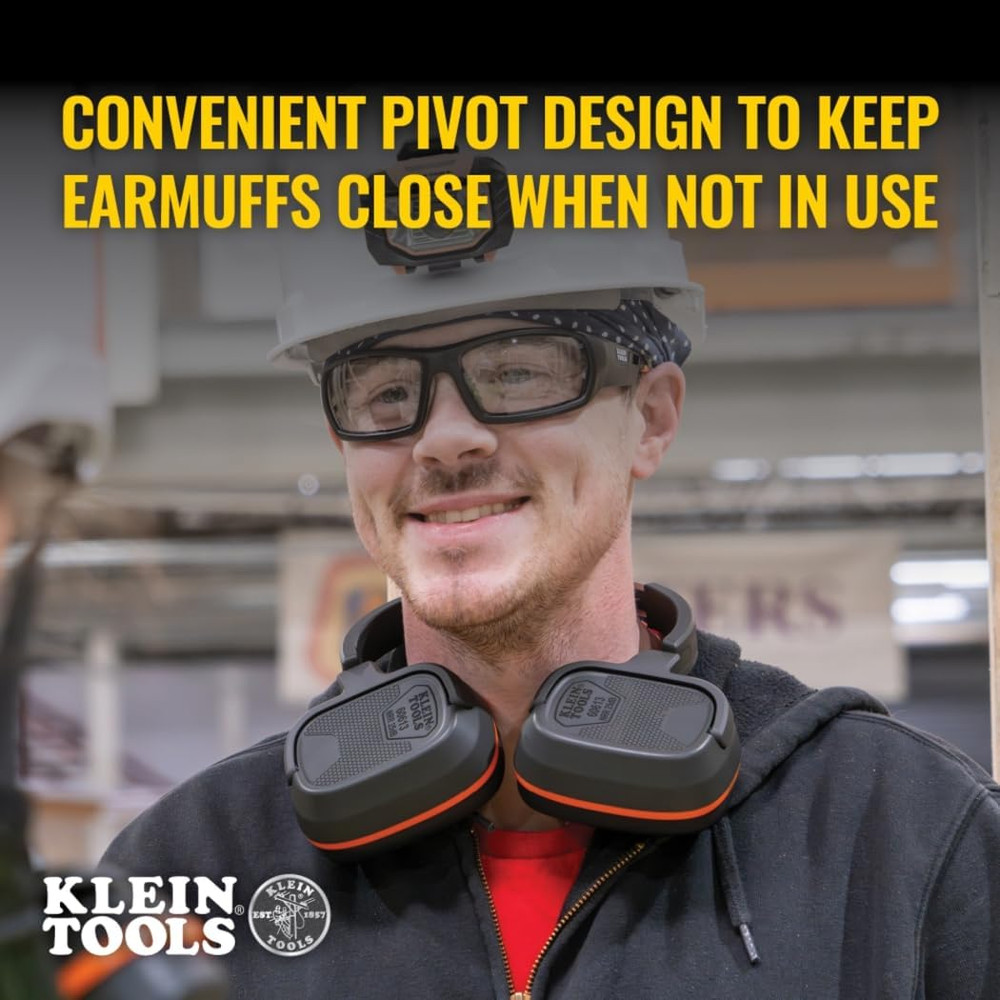 Behind-The-Head Earmuffs, Hearing Protection, Adjustable Headband, for Construct