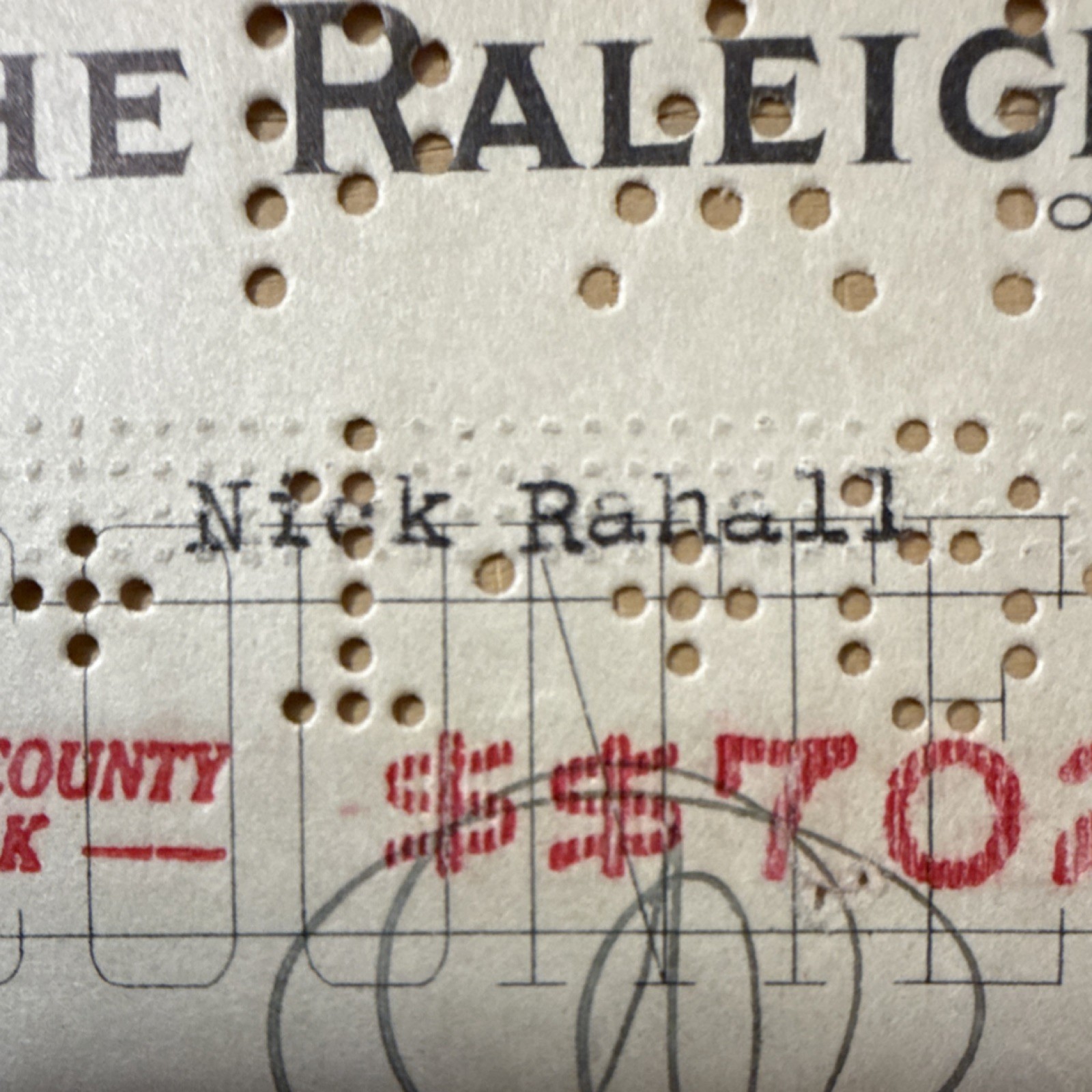 The Raleigh County Bank Beckley WV Bank Check 1930 Payee Nick Rahall