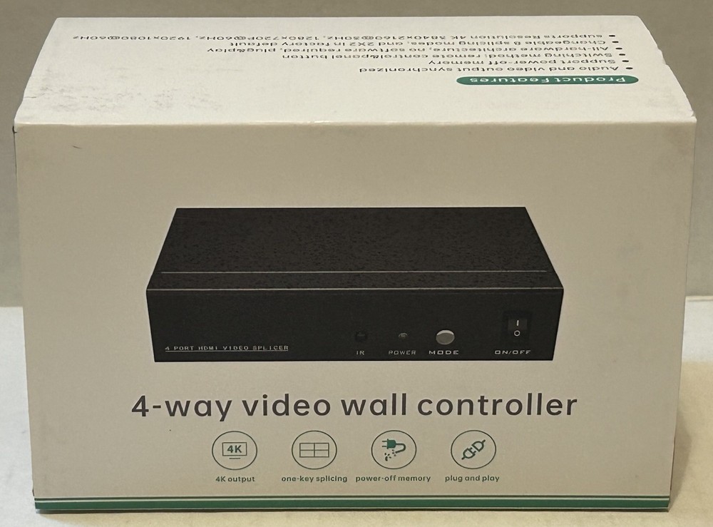 Yinker HDMI Video Wall Controller 2x2 With IR Remote 4K Input 1080p 8 Splicer