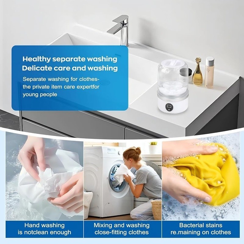 Mini Portable Washer Delicates USB Powered Compact Travel Laundry Machine