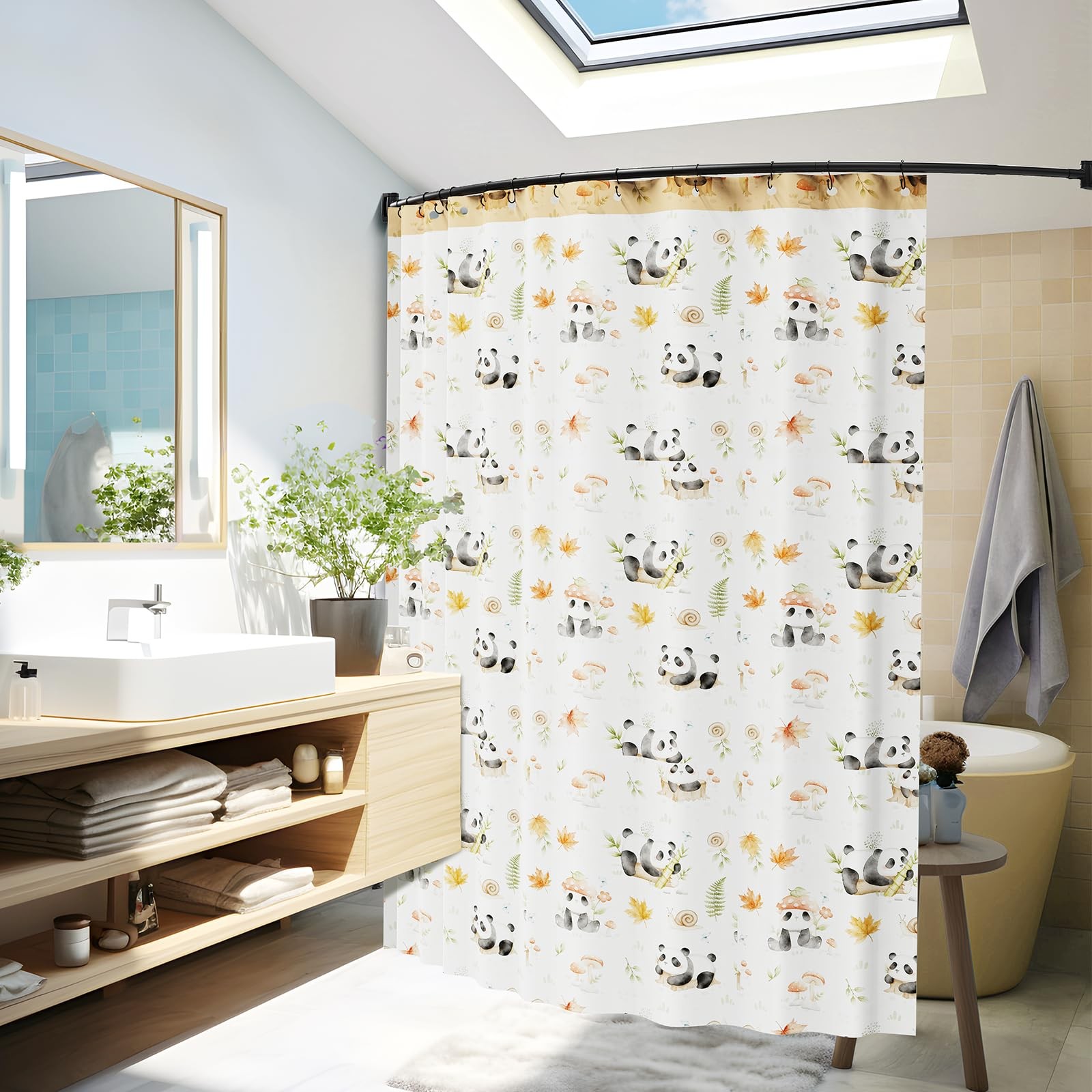 Abiglifty 36-75 Inches Curved Shower Curtain Rod, Adjustable Splicing Shower ...