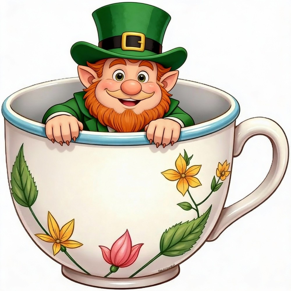 30 Custom Coffee Cup Leprechaun Personalized Address Labels