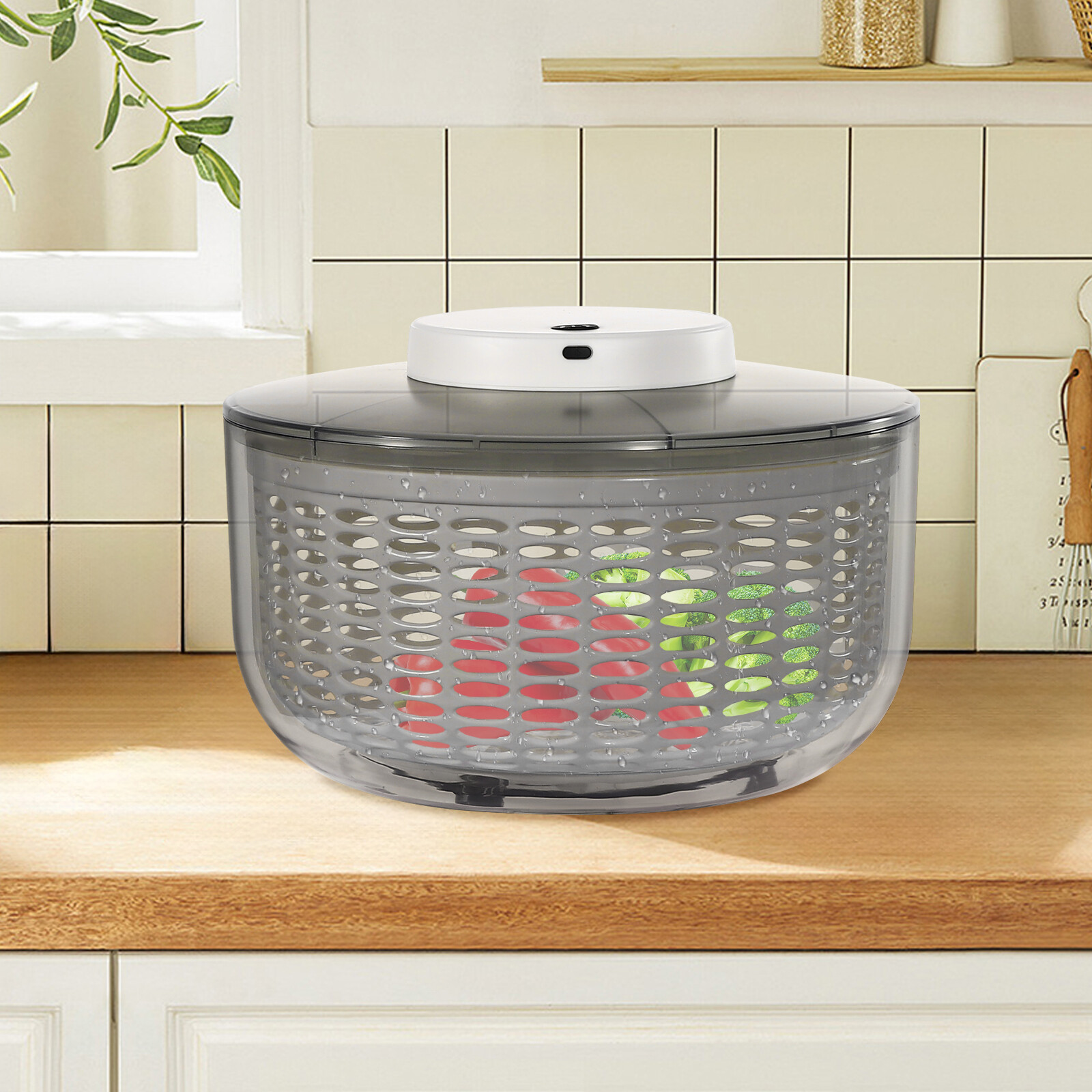 Electric Salad Spinner Large 6L Fruit Vegetable Washer Dryer Dehydrator Sale
