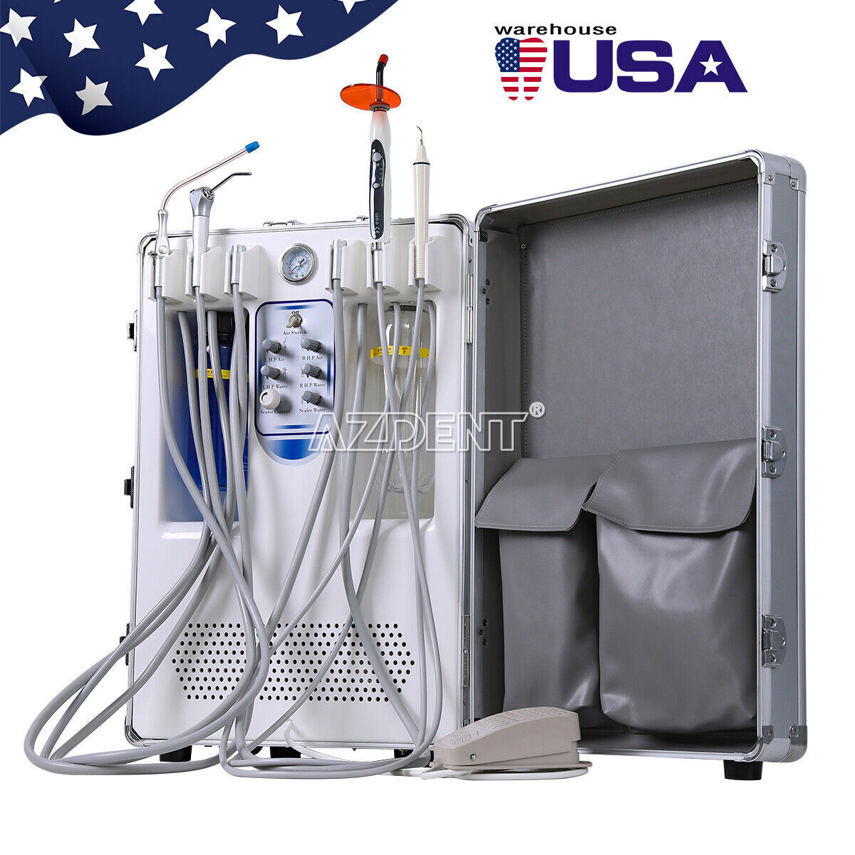 Unidad de entrega dental portatil móvil compresor de aire succión jeringas/Silla