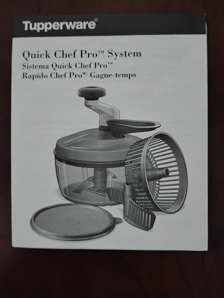 Tupperware Quick Chef Pro System Blue Manual Food Processor Chopper