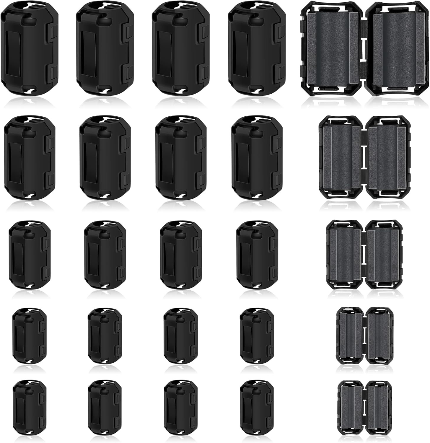 25Pcs Ferrite Chokes Ferrite Beads Snap on RFI EMI Noise Suppressor Cable Clip