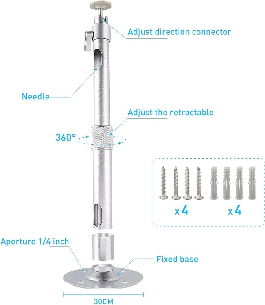 New Universal Projector Ceiling Mount in Silver with Extendable Length and 36...