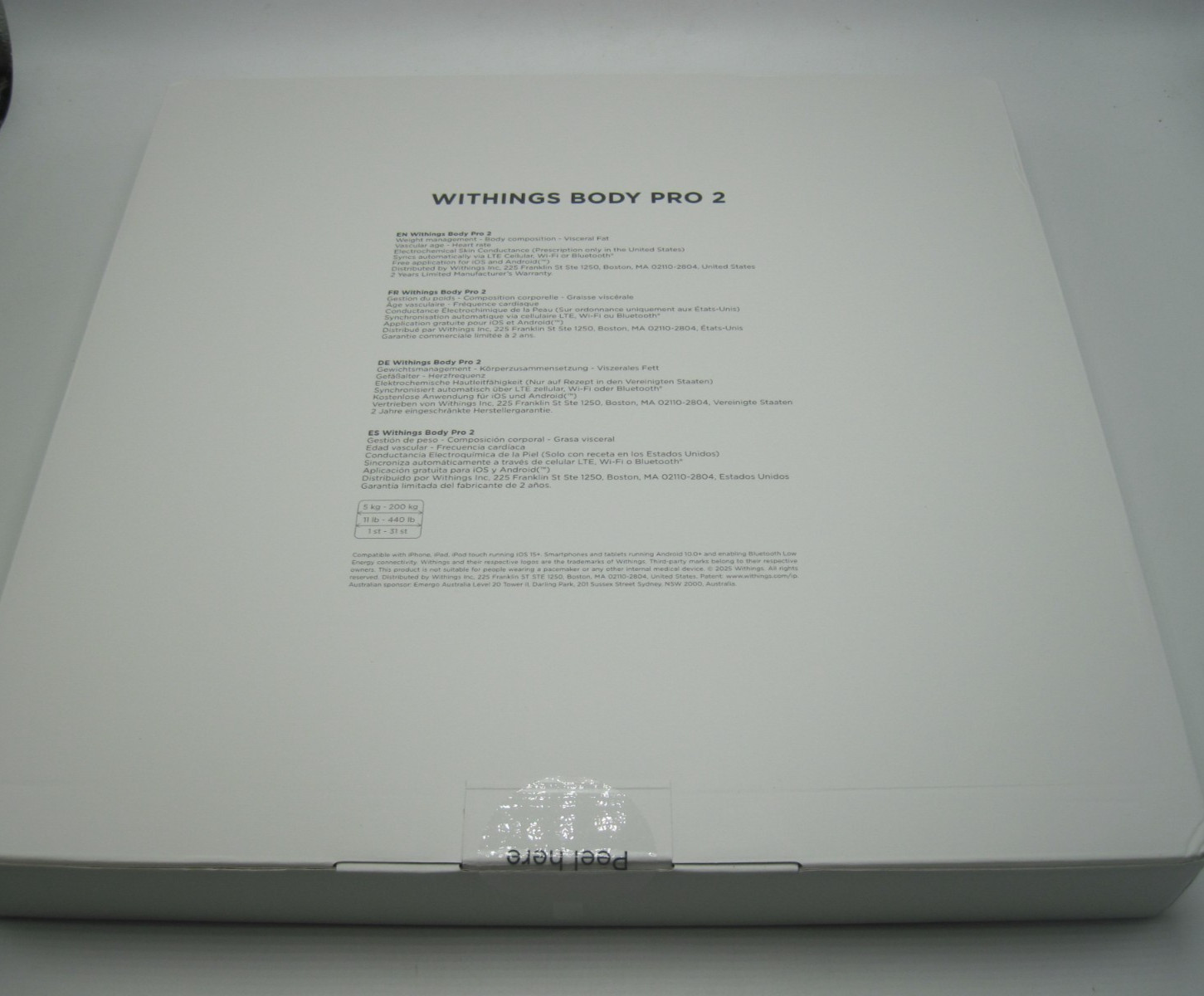 Withings Body Pro 2 Smart Wi-Fi Scale Brand New, Sealed