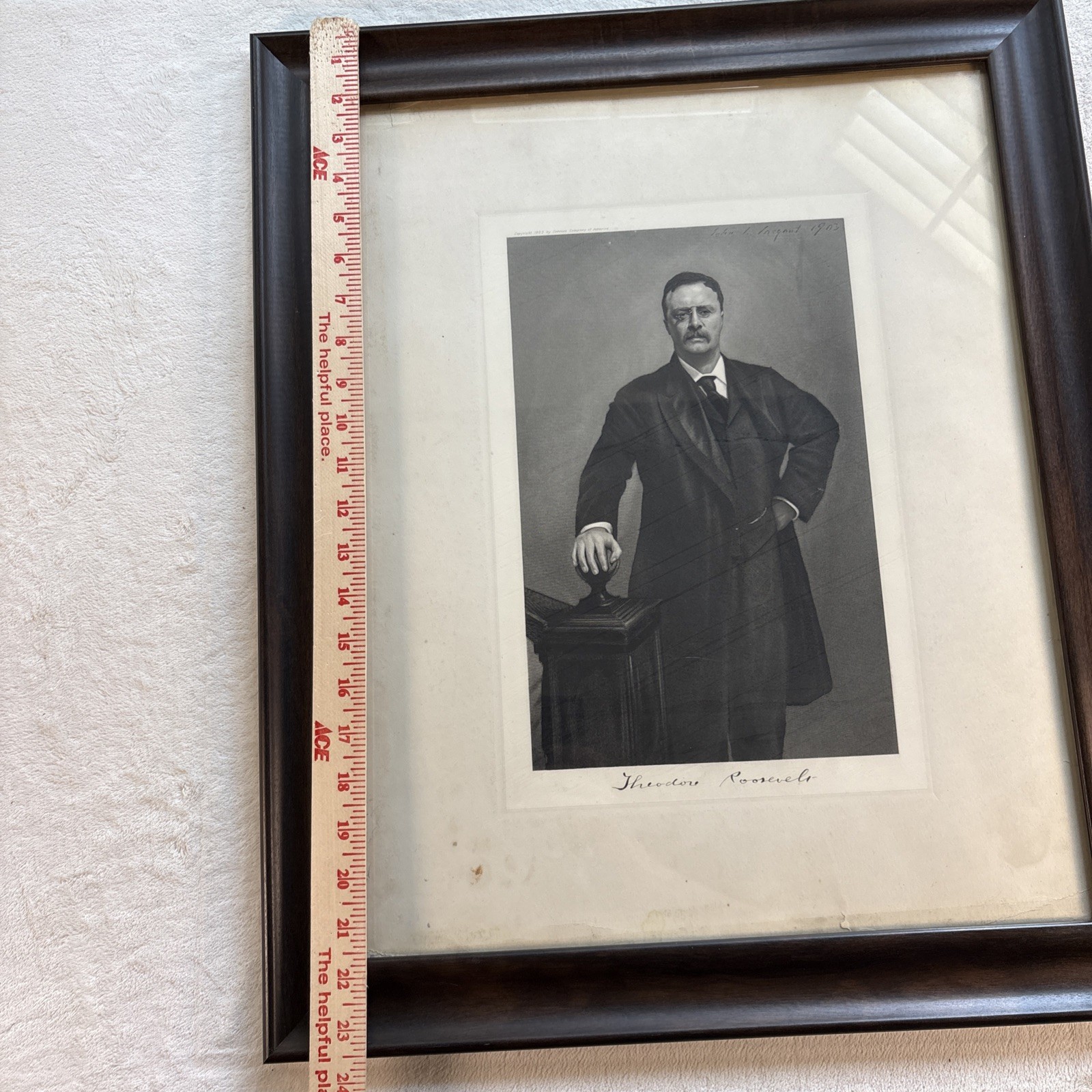 1903 Theodore Roosevelt Photogravure Portrait Gravure Co. of America Framed