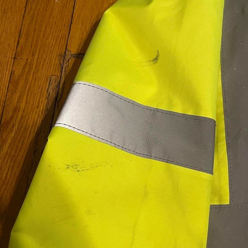 yellow safety jacket with hood - 2 piece