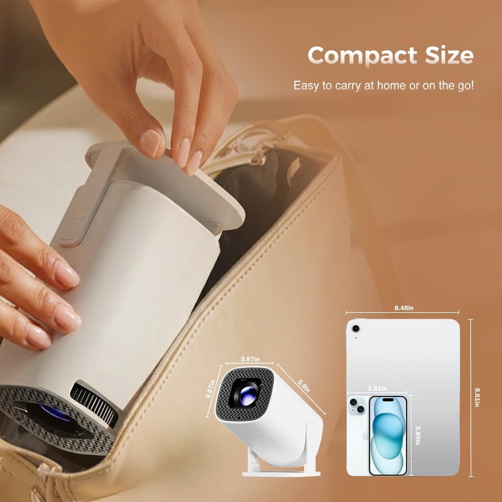 Mini Projector with Wifi and Bluetooth, 4K Protable Projector Build-in Androi...