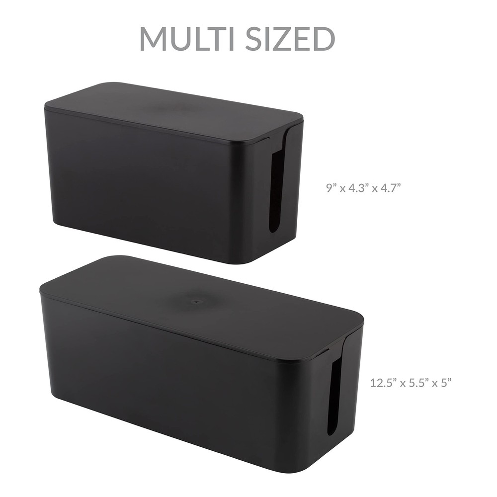 2 Pack Cable Organizer | Multi-sized | Storage with Lid | Chargers & Wires | ...