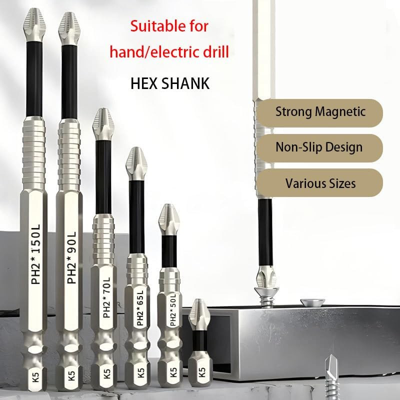 Professional Magnetic Screwdriver Bit Set, 2 Sets, Various Lengths