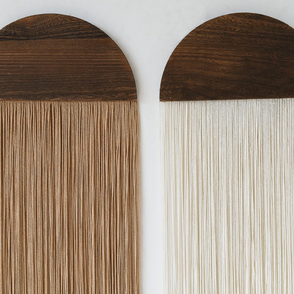2 Pcs Macrame Wall Hanging Boho Wall Decor Handmade Macrame Art Tapestry Wedd...