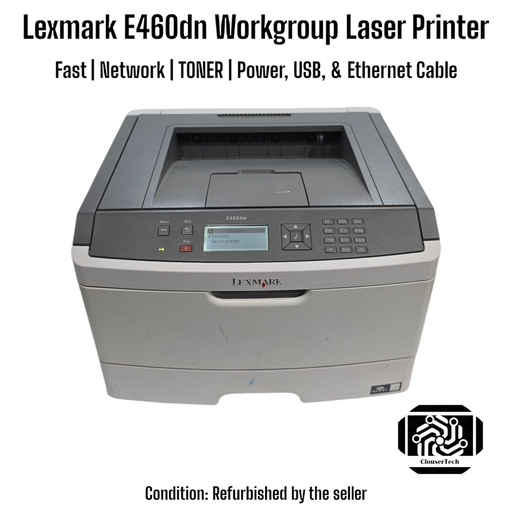 Lexmark E460dn Workgroup Laser Printer | Duplex | Network | Fast & Reliable