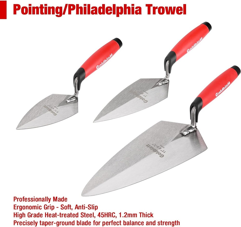 Versatile 6PC Trowel Set for Bricklayers and Masonry Workers - Lifetime Support