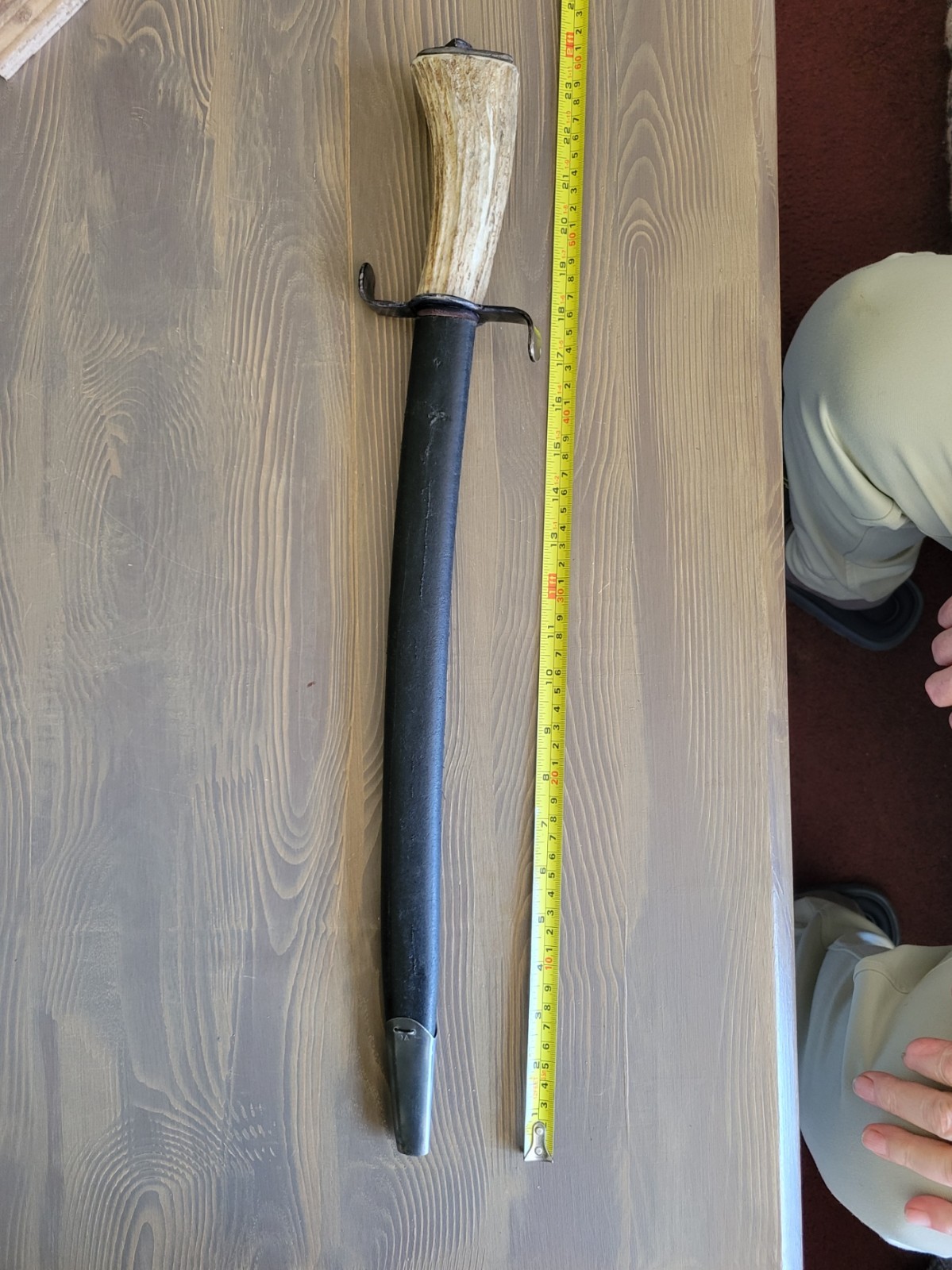 Custom Made Civil War Style Short Sword with Sheath, Used