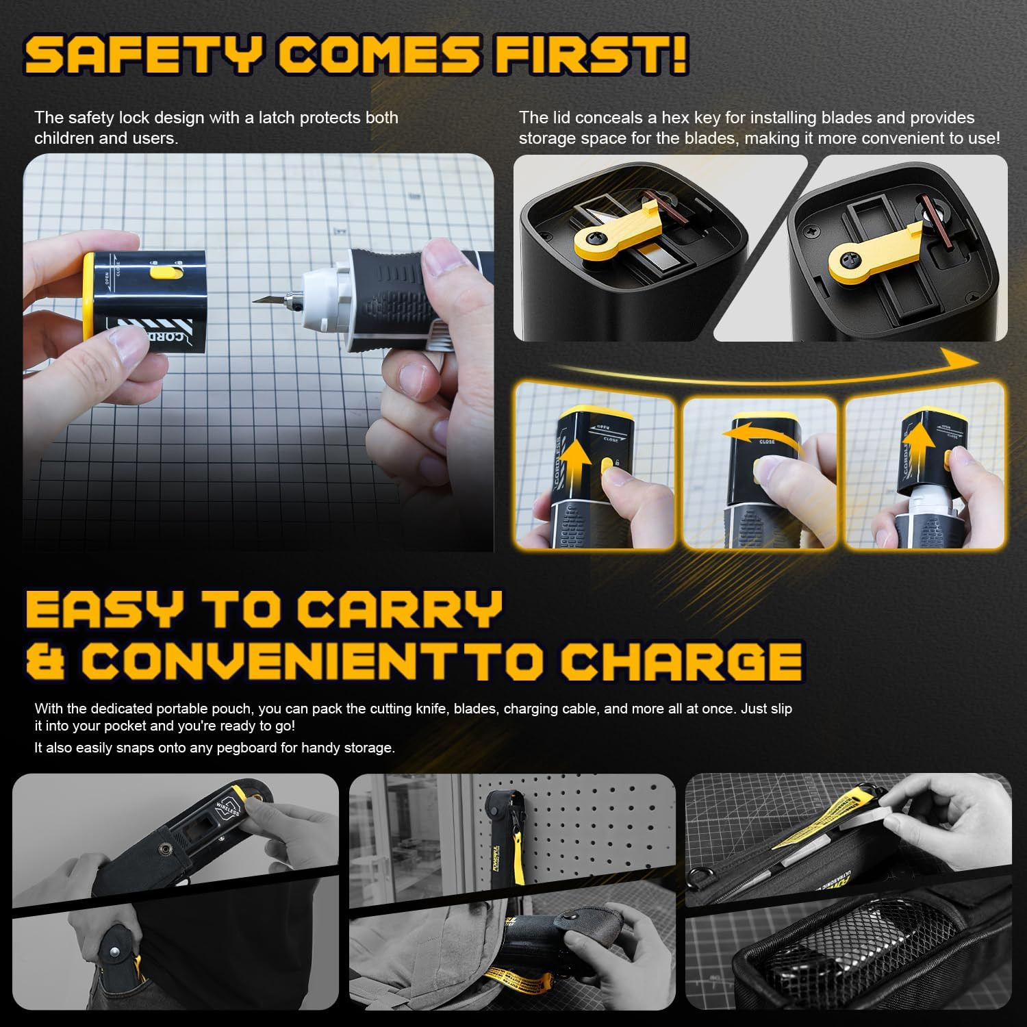 Wireless Ultrasonic Cutter, 40kHz Vibration & 2 Cutting Modes, Includes 50 Repla