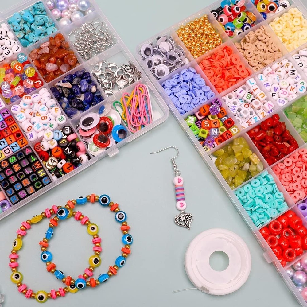 Durable 28-Compartment Bead Storage Box - Lightweight & Stylish Organizer