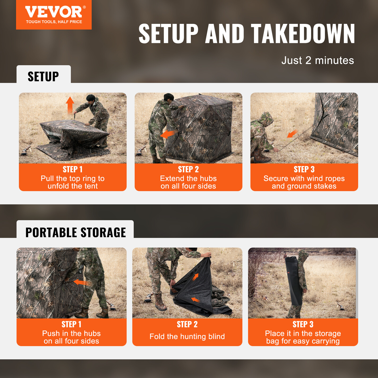 VEVOR 270° See Through Ground Hunting Blind, 2-3 Person