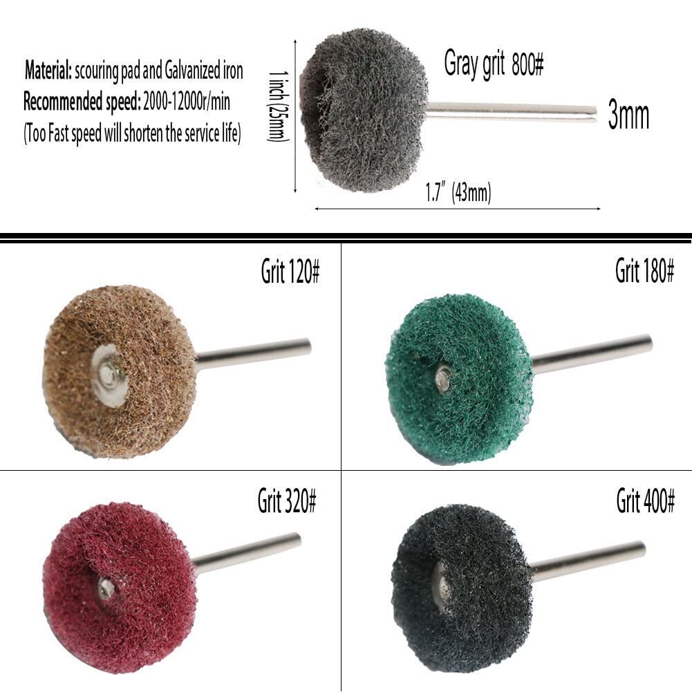 80x Abrasive Metal Polishing Buffing Wheel Burr Kit Set for Dremel Rotary Tool