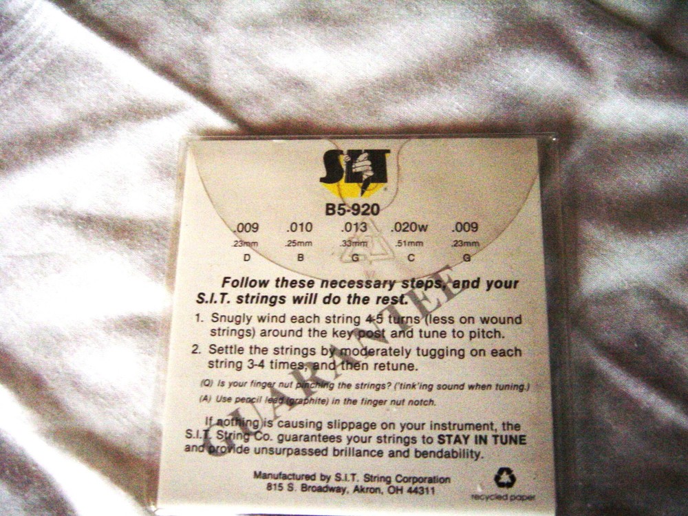 SiT Light B5-920 Banjo Strings 5 String/ Loop End