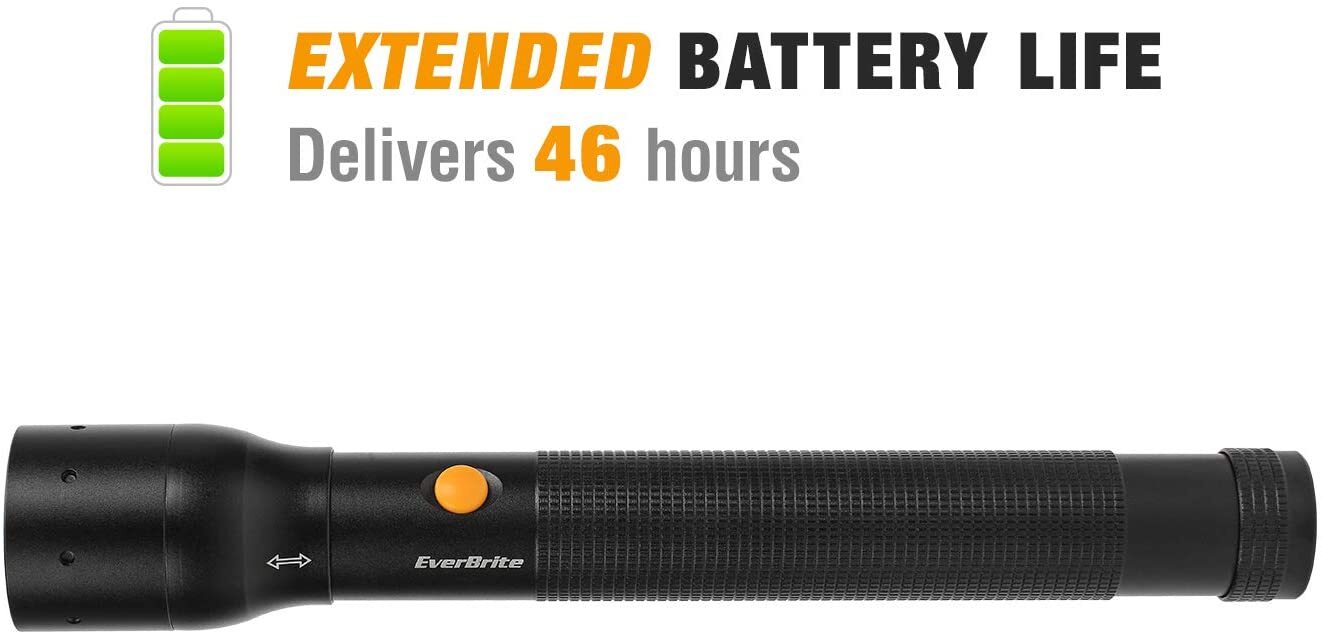 EverBrite Ultra Bright Tactical Flashlight Heavy-duty w/3C Alkaline Batteries