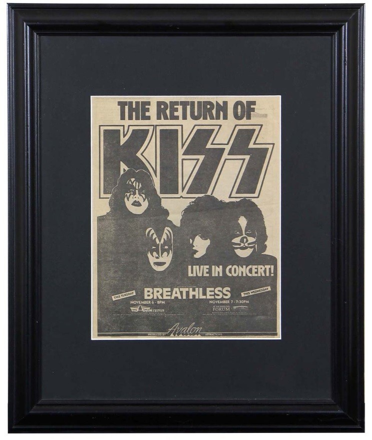 KISS Concert Ad Advert Dynasty Tour Aucoin 1979 Anaheim LA Forum Vintage Kiss